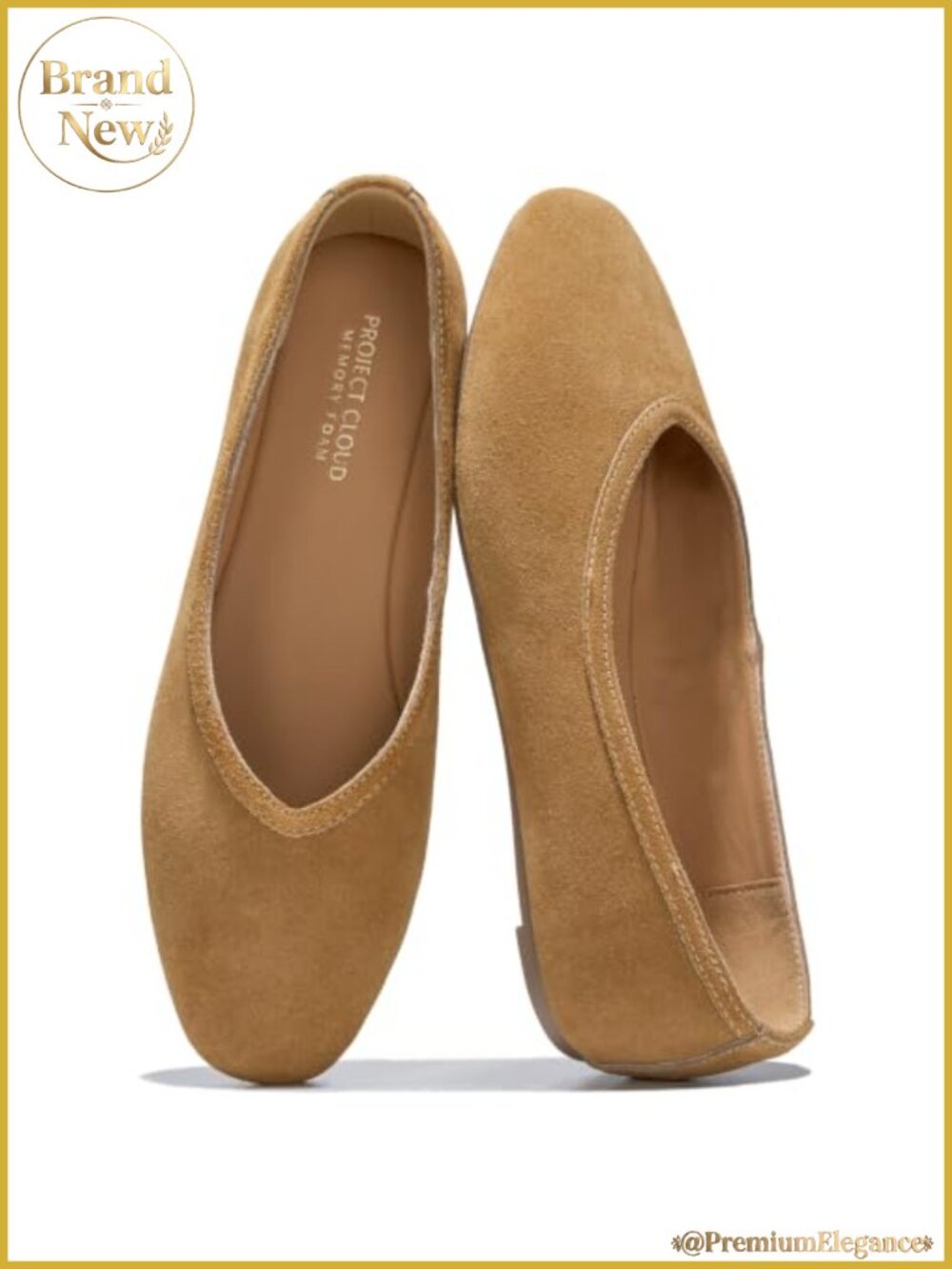 Women's Real Leather Ballet Flats Memory Foam Comfort Slip-Ons